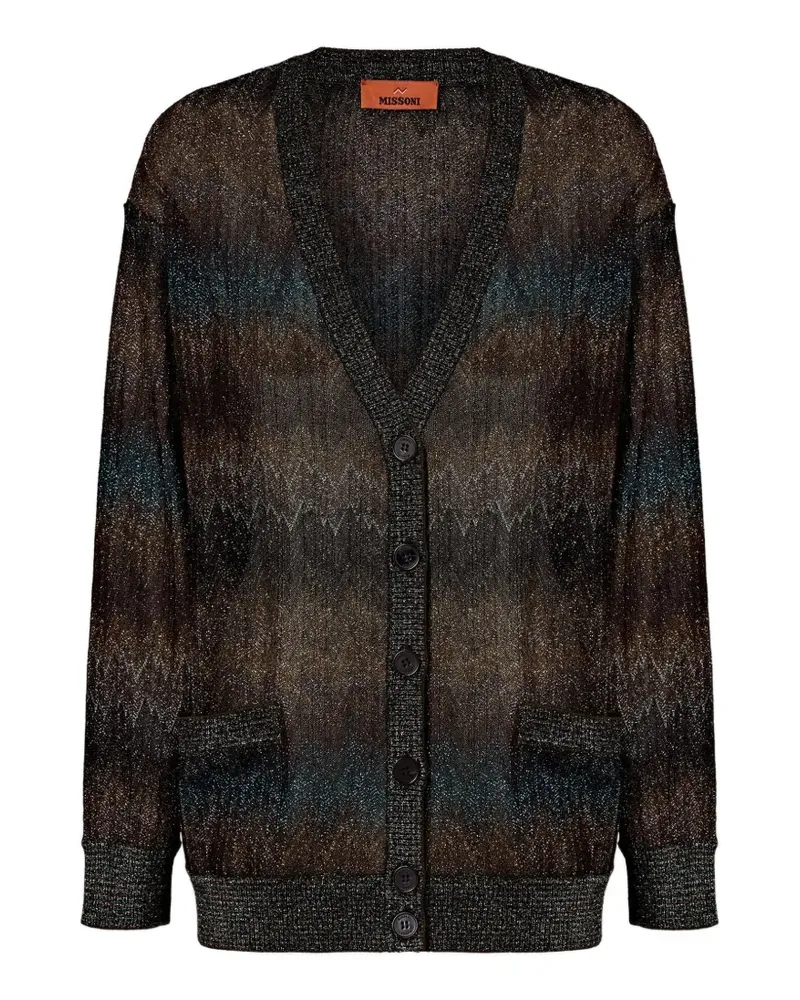 Missoni zigzag-pattern metallic-thread cardigan - Braun Braun