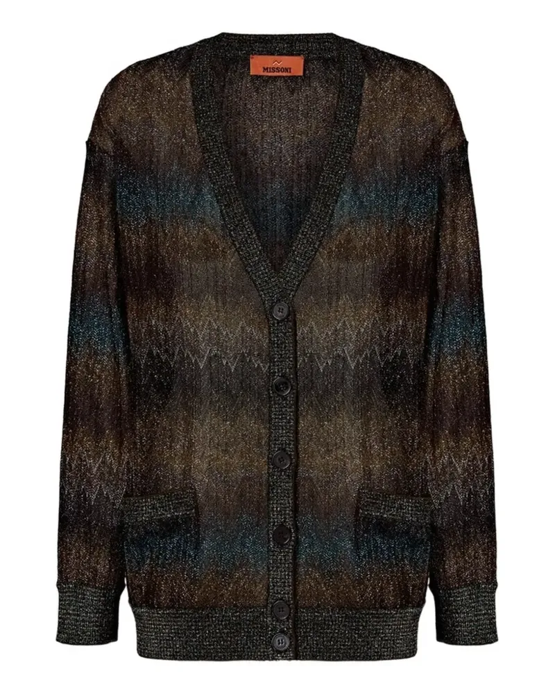 Missoni Metallic-Cardigan mit Zickzackmuster - Braun Braun