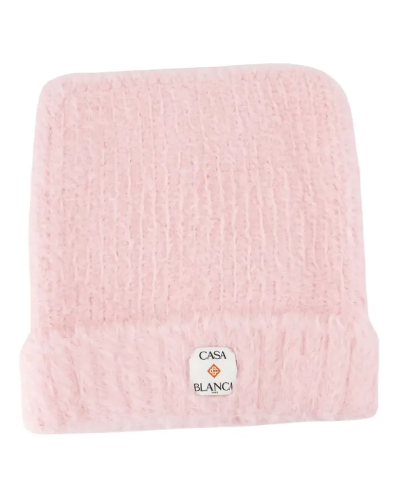 Casablanca Paris Beanie mit Logo-Patch - Rosa Rosa