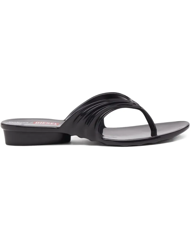 Diesel x Melissa Sandalen mit Zehensteg - Schwarz Schwarz