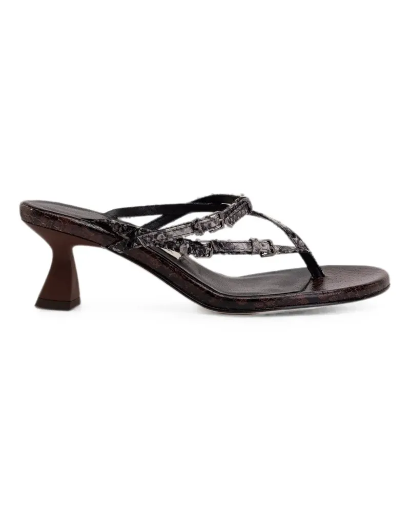 Miista Abisai buckled snakeskin-effect sandals - Grau Grau