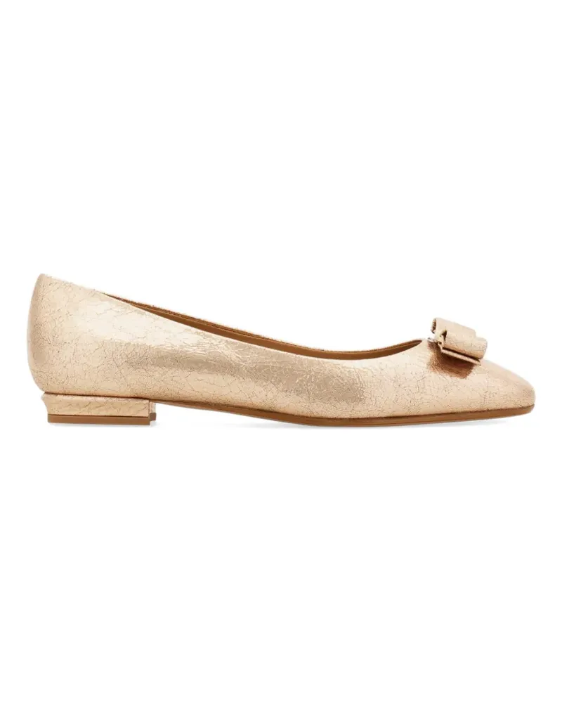 Ferragamo Vara bow ballet flats - Gold Gold