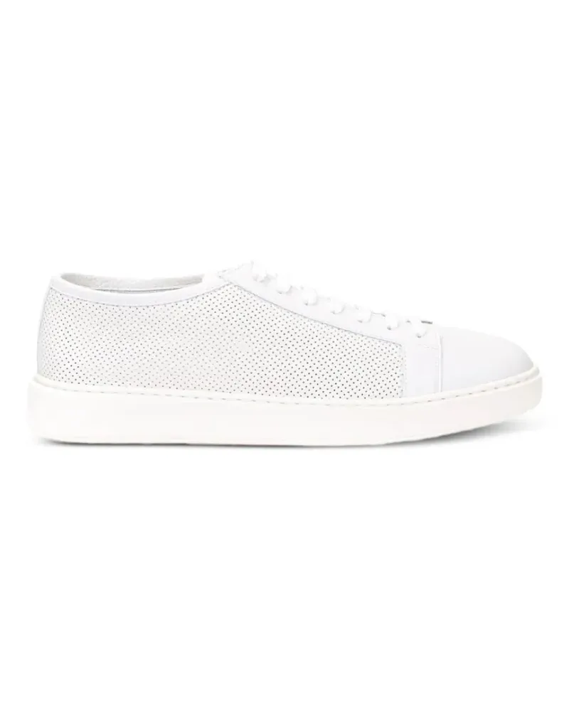 Santoni perforated leather sneakers - Weiß Weiß