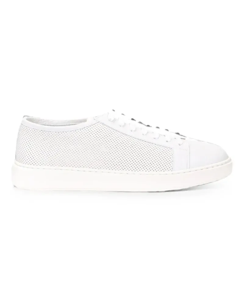 Santoni perforated leather sneakers - Weiß Weiß