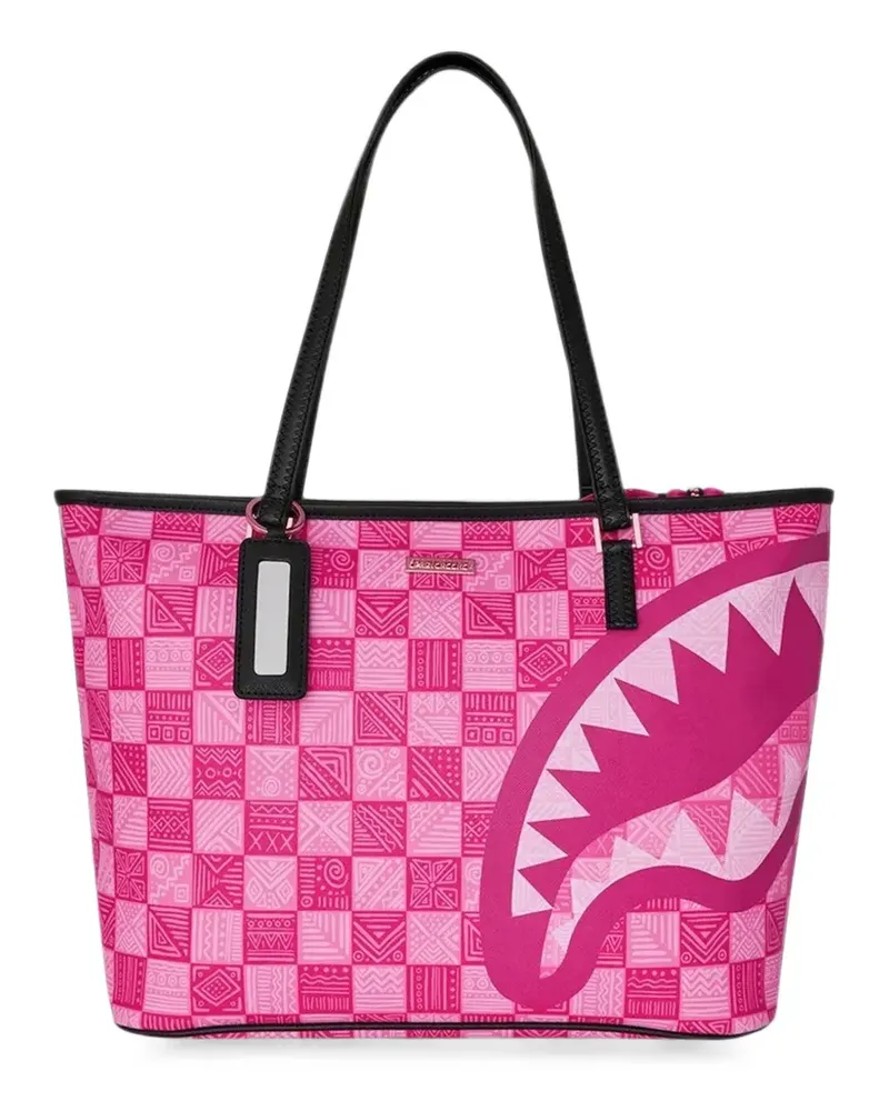 Sprayground x Sandflower A.I. Handtasche African Intelligence The Sunset Reset Tote Bag mit geometrischem Muster - Rosa Rosa