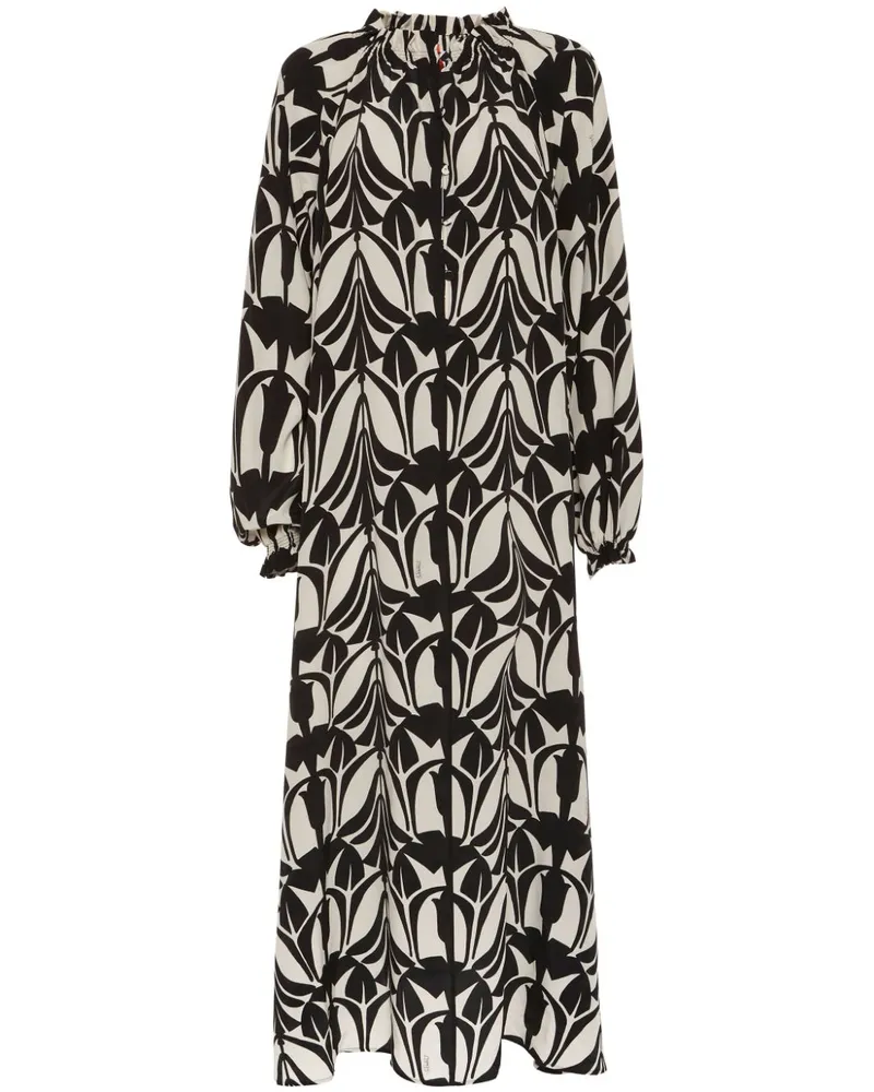 La DoubleJ Hemdkleid mit grafischem Print - Schwarz Schwarz