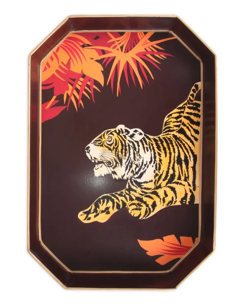 Les-Ottomans Schale mit Tiger-Print - Braun Braun