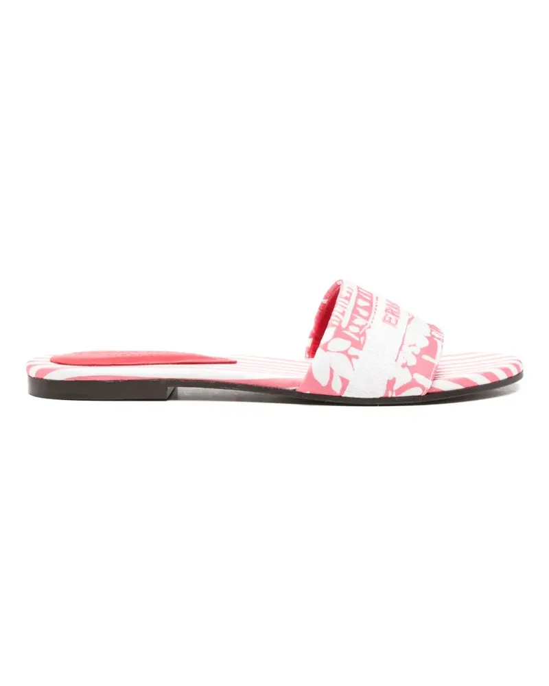 Ermanno Scervino logo-embroidered sandals - Rosa Rosa