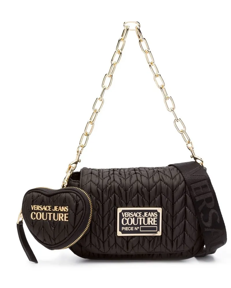 Versace Jeans Schultertasche aus Faux-Leder - Schwarz Schwarz