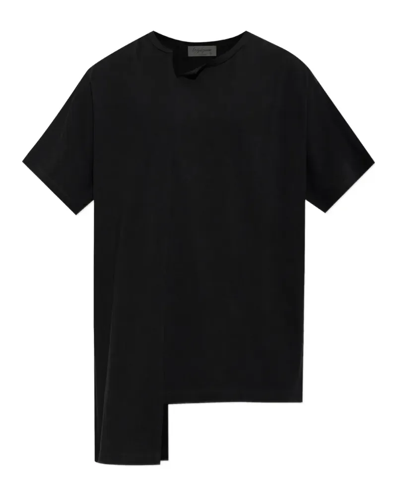 Yohji Yamamoto T-Shirt mit asymmetrischem Schnitt - Schwarz Schwarz