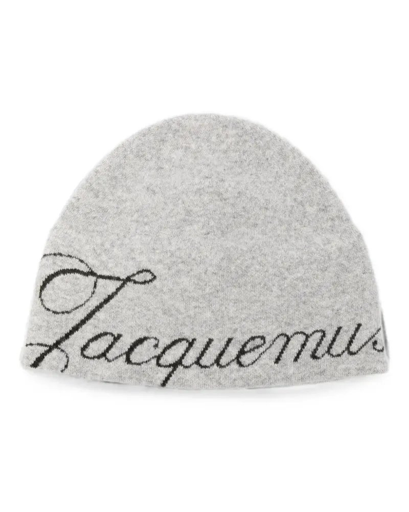 Jacquemus script-logo beanie hat - Grau Grau