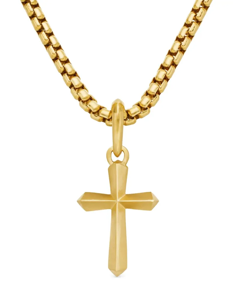 David Yurman 18kt Roman Cross Gelbgoldamulett 19mm Gold