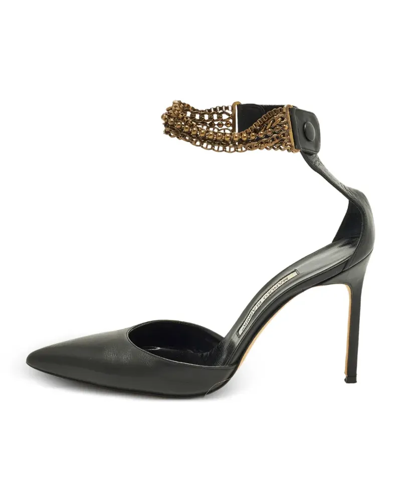 Manolo Blahnik Mary Janes mit Kettendetail - Schwarz Schwarz