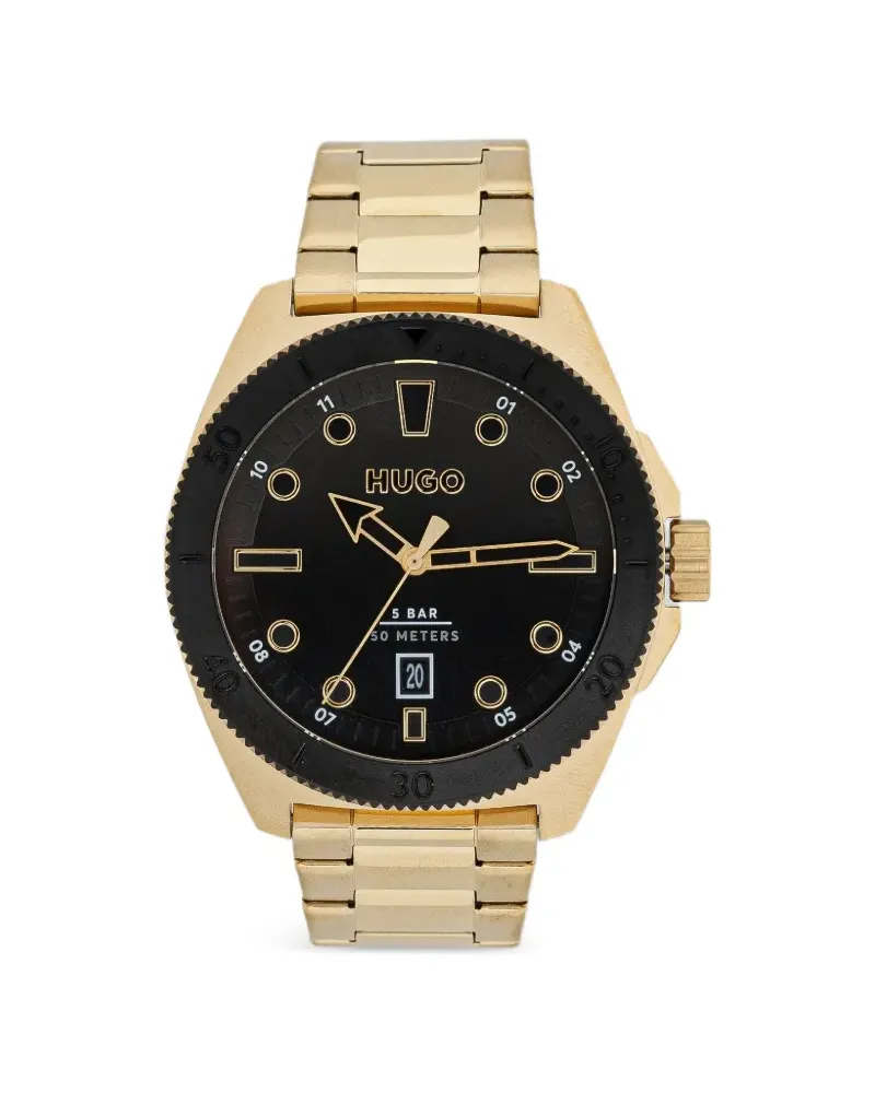 HUGO BOSS Edelstahl 44mm - Schwarz Schwarz
