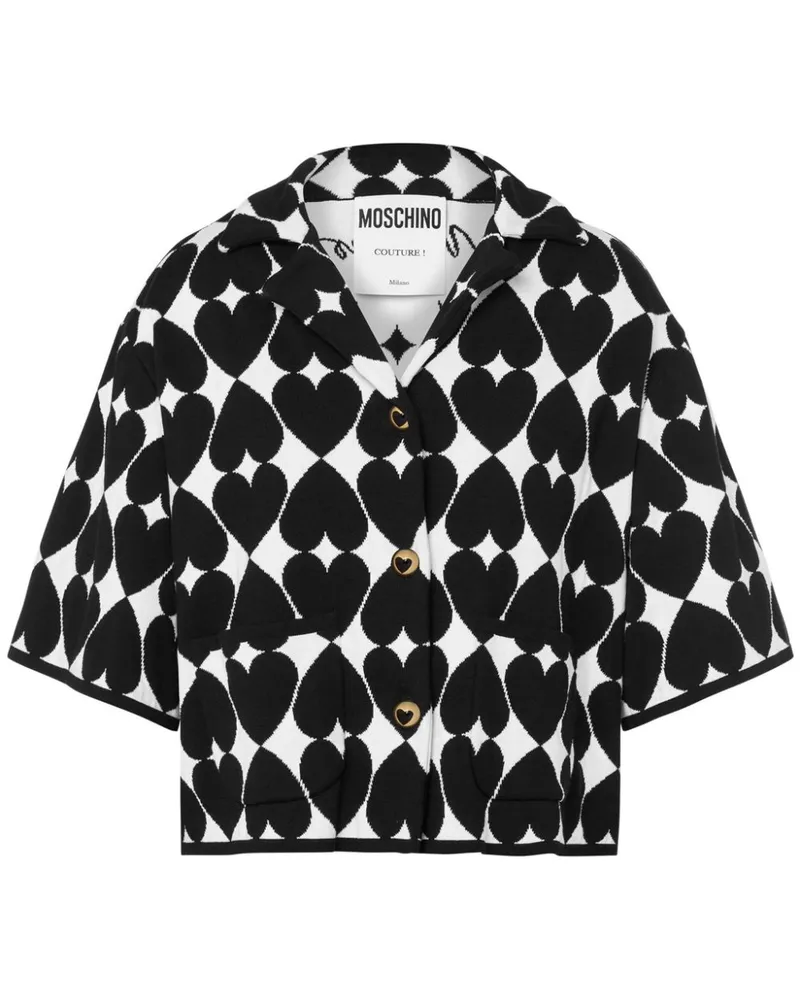 Moschino Gestricktes Hemd mit Herzmotiv - Schwarz Schwarz