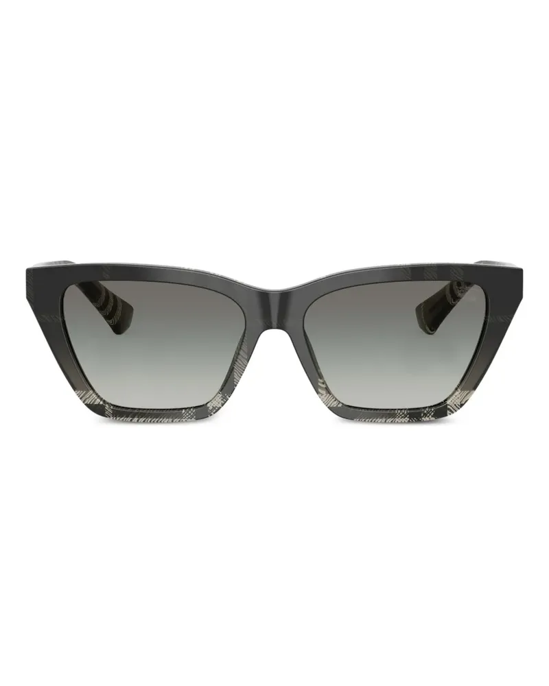 Burberry Karierte Cat-Eye-Sonnenbrille - Schwarz Schwarz