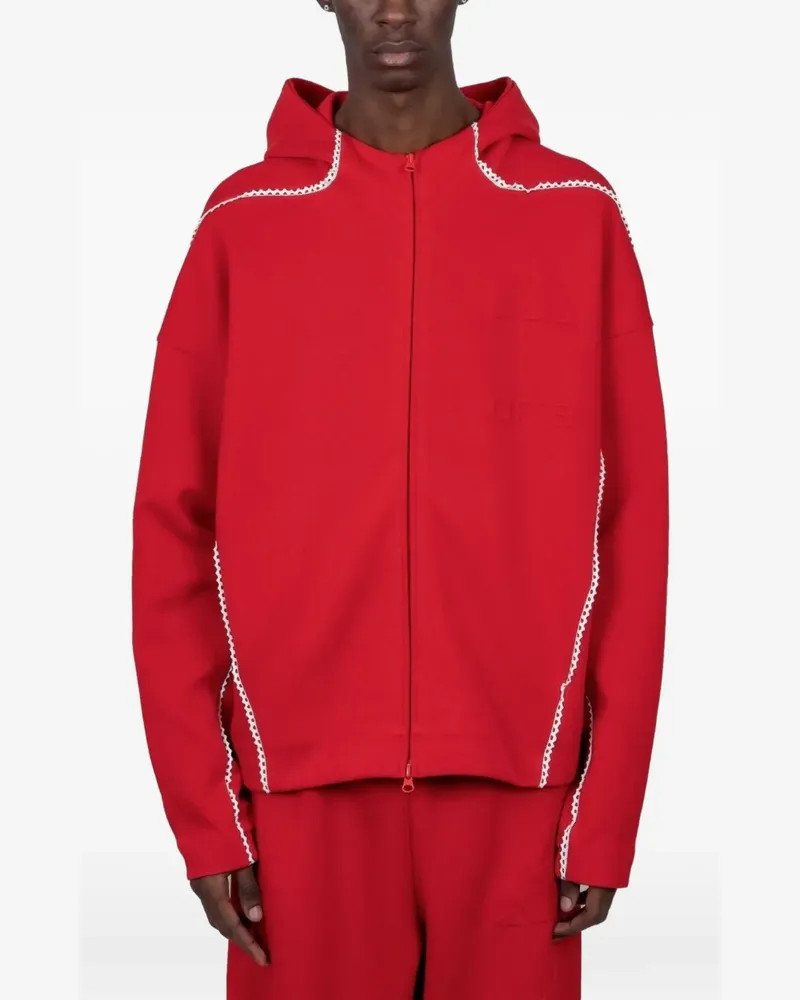 adidas x Arte Antwerp zip-up lace-trim hoodie - Rot Rot