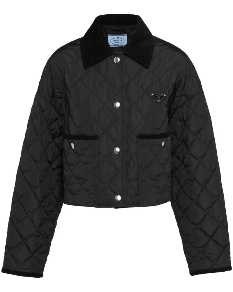 Prada Gesteppte Re-Nylon Jacke - Schwarz Schwarz