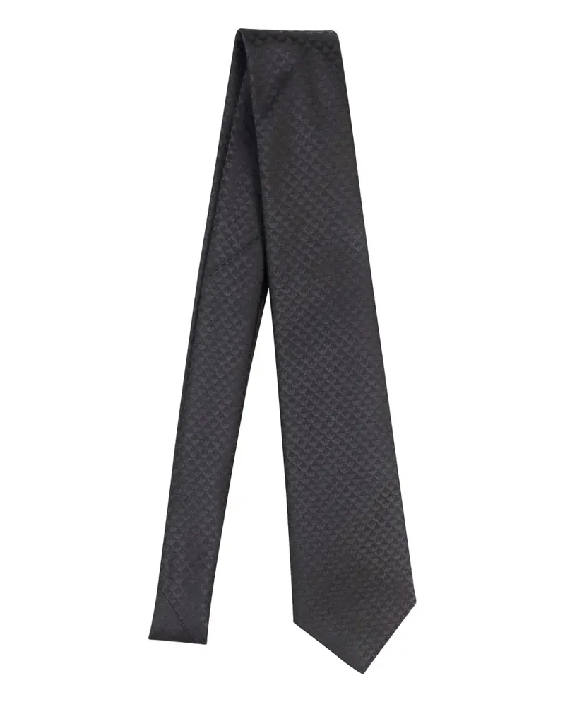 Emporio Armani Krawatte mit Adlermotiv - Schwarz Schwarz