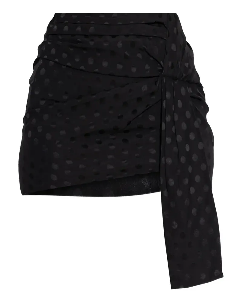 Isabel Marant Drapierter Minirock mit Polka Dots - Schwarz Schwarz