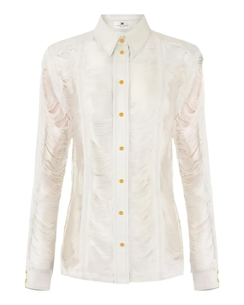 Elisabetta Franchi distressed fringed shirt - Nude Nude