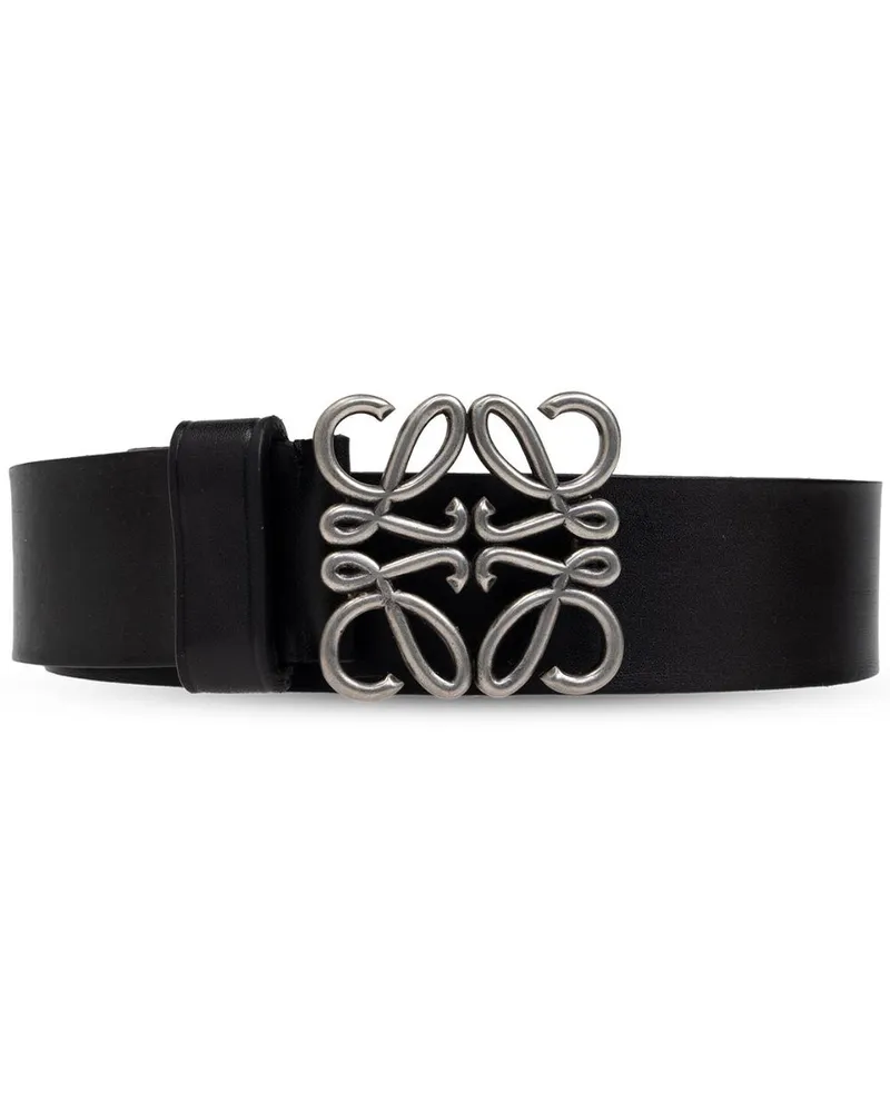 Loewe Gürtel mit Anagram-Schnalle - Schwarz Schwarz