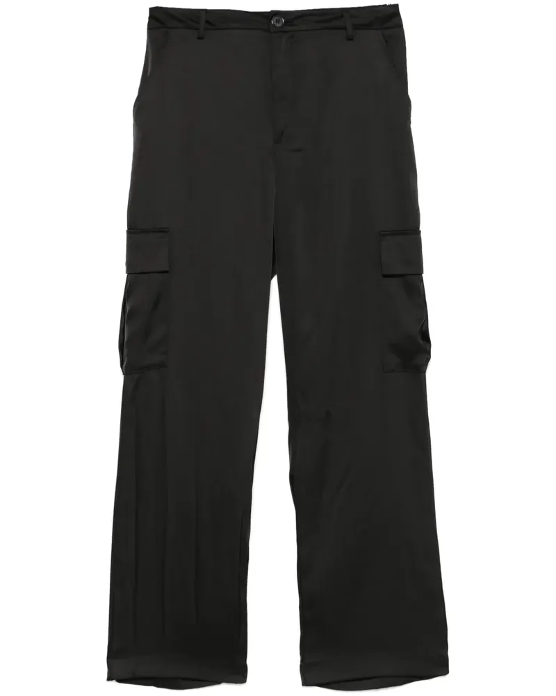 DKNY Taillenhose aus Satin - Schwarz Schwarz
