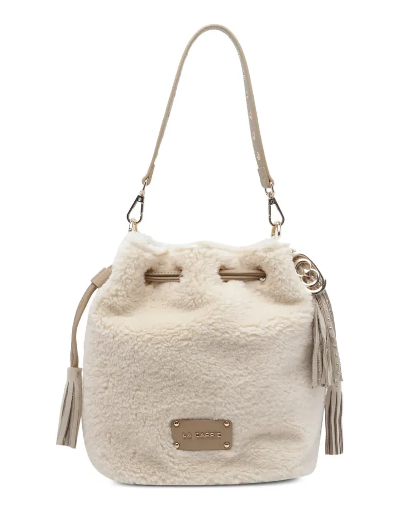LA CARRIE Beuteltasche mit Teddy-Struktur - Nude Nude