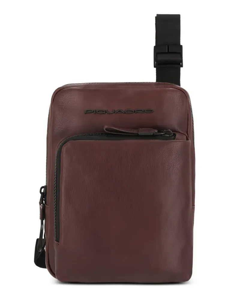 Piquadro Kuriertasche mit Logo-Prägung - Braun Braun