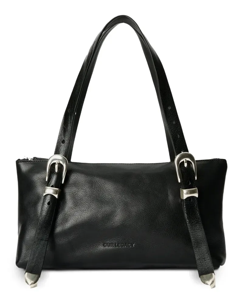Our Legacy Schultertasche mit Schnalle - Schwarz Schwarz