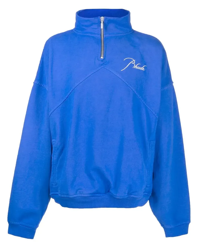 RHUDE Sweatshirt mit Reißverschluss - Blau Blau