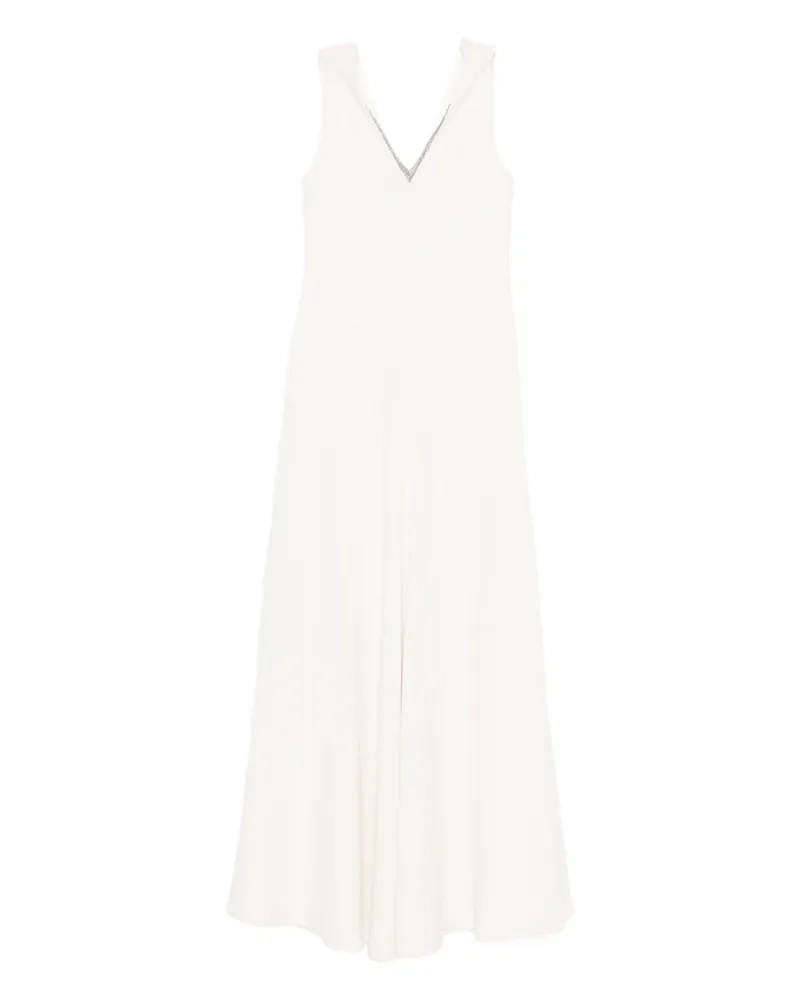 Brunello Cucinelli Ärmelloses Maxikleid mit V-Ausschnitt - Nude Nude