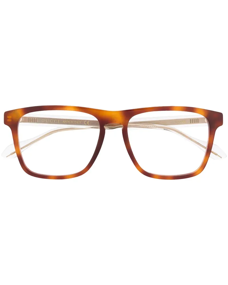 Gucci Brille mit eckigem Gestell - Braun Braun
