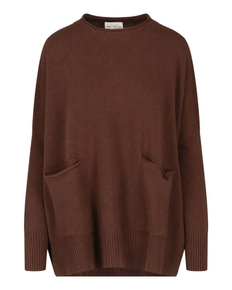 MA'RY'YA patch-pocket side-slit sweater - Braun Braun