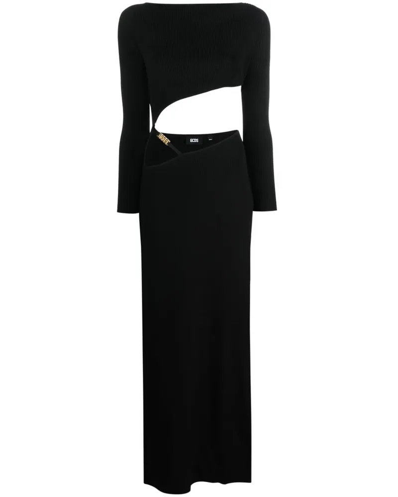 GCDS Asymmetrisches Strickkleid - Schwarz Schwarz