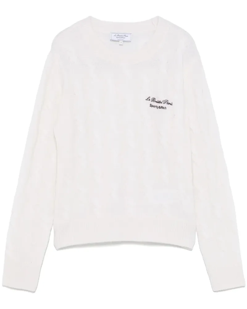 SPORTY & RICH x Le Bristol Paris Faubourg Pullover mit Zopfmuster - Nude Nude