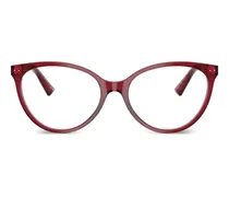 transparent round-frame glasses - Rot
