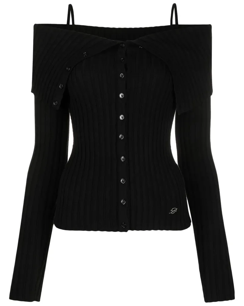 Blumarine Gerippter Cardigan - Schwarz Schwarz