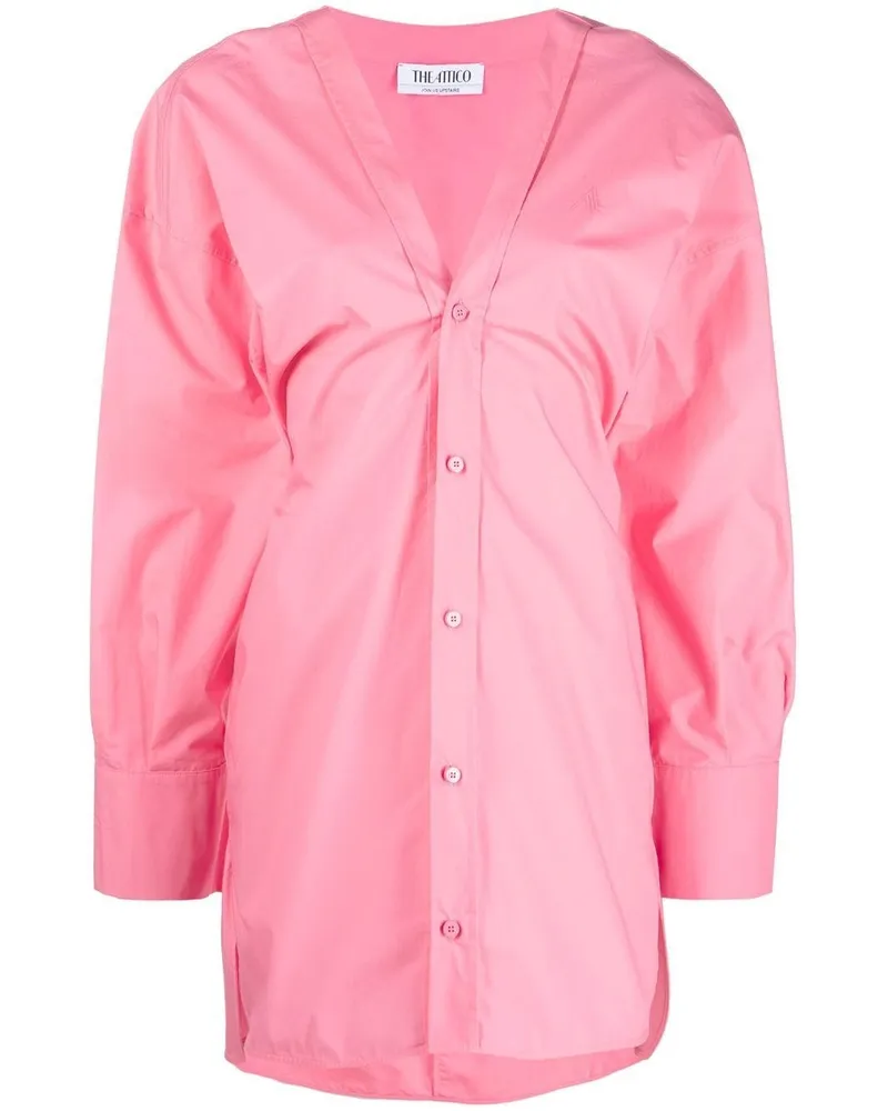 ATTICO Minikleid mit V-Ausschnitt - Rosa Rosa