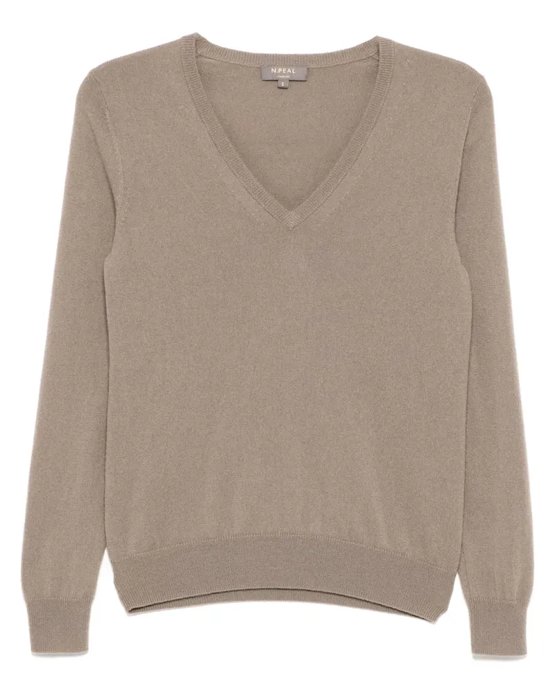 N.Peal Phoebe Pullover mit V-Ausschnitt - Braun Braun