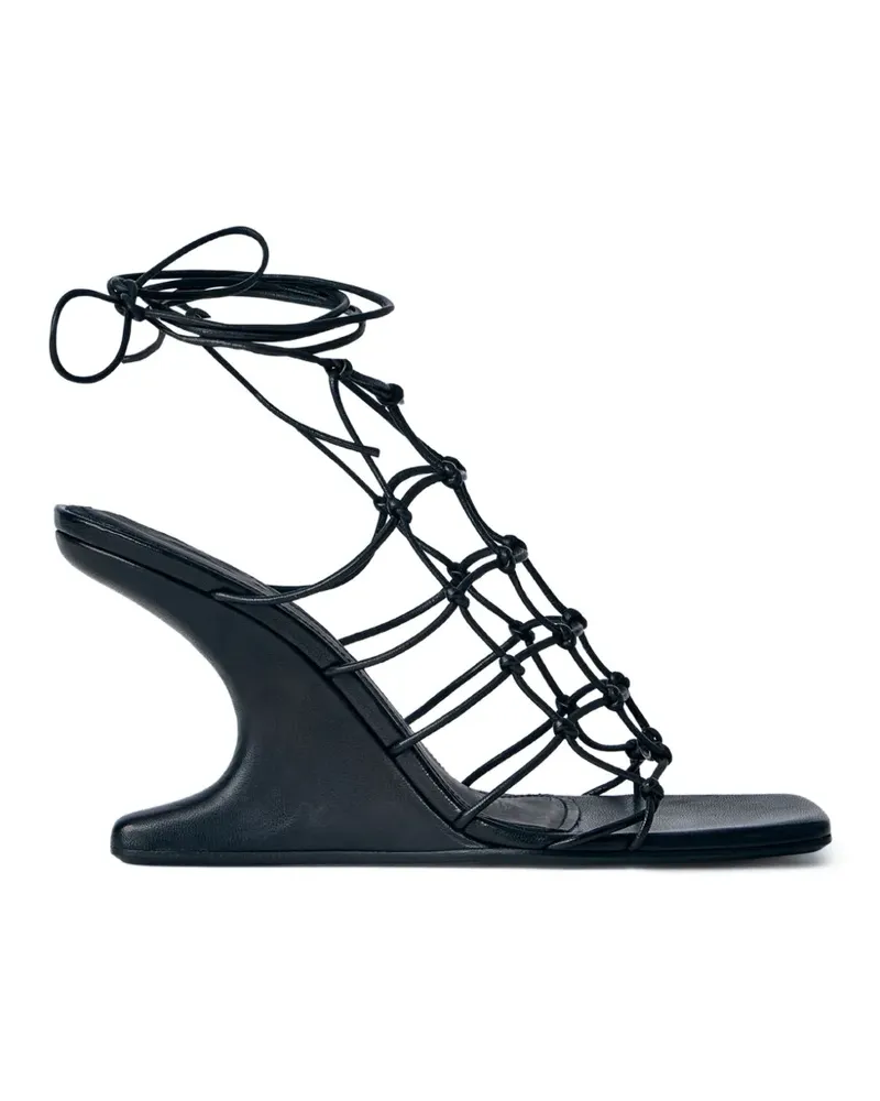 Rick Owens Web Cantilever caged sculpted wedge sandals - Schwarz Schwarz