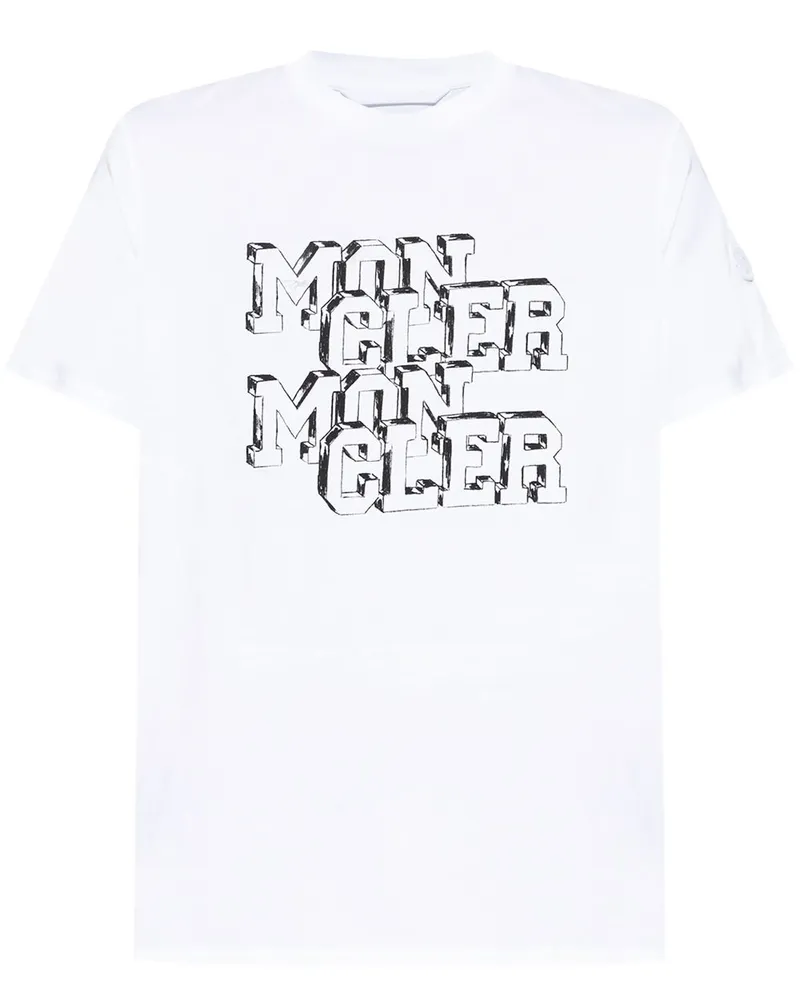 Moncler T-Shirt mit Logo - Weiß Weiß