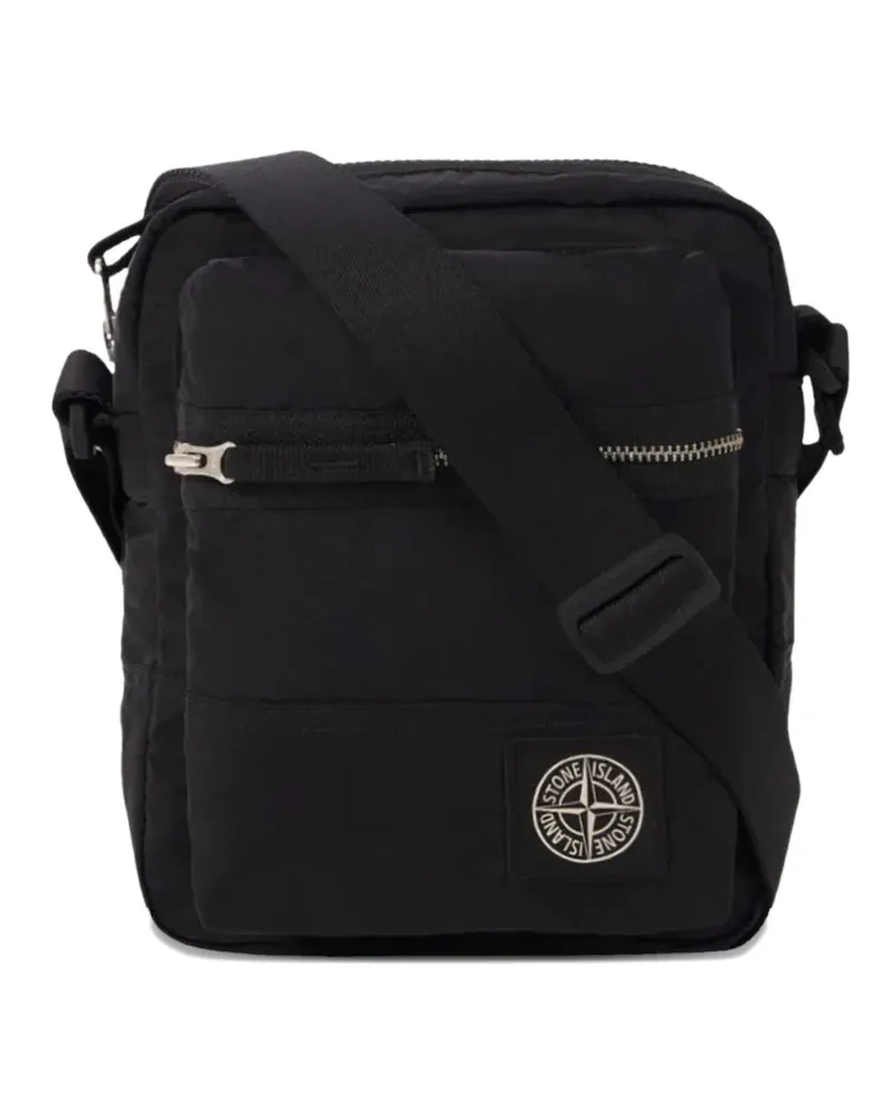 Stone Island Kuriertasche mit Logo - Schwarz Schwarz