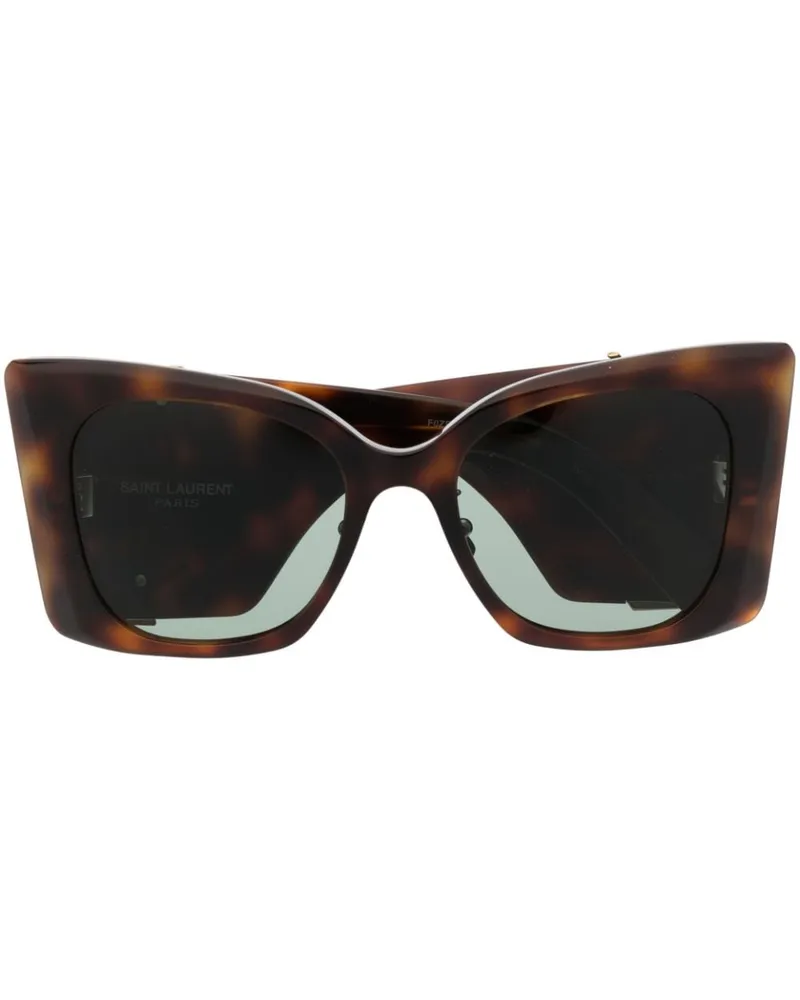 Saint Laurent Sonnenbrille mit Cat-Eye-Gestell - Braun Braun