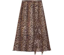 Maxirock mit Leoparden-Print - Braun