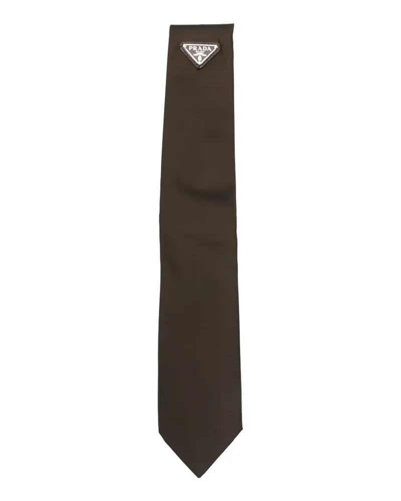 Prada Krawatte mit Logo - Braun Braun
