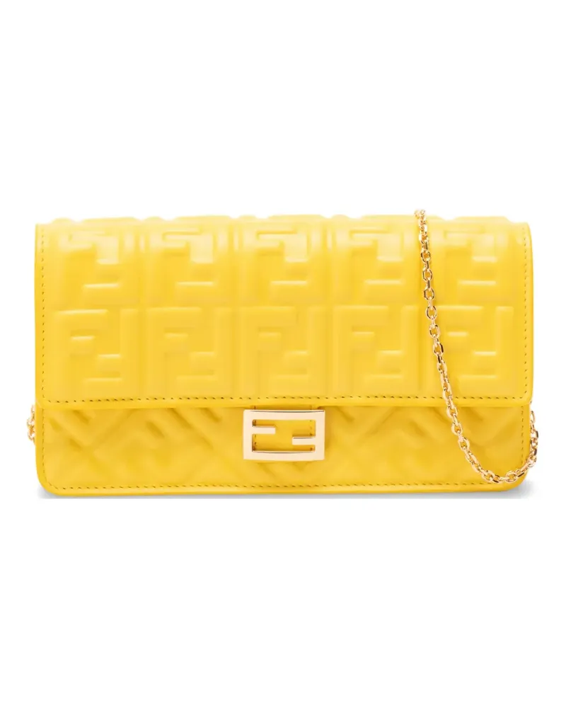 Fendi embossed chain shoulder bag - Gelb Gelb