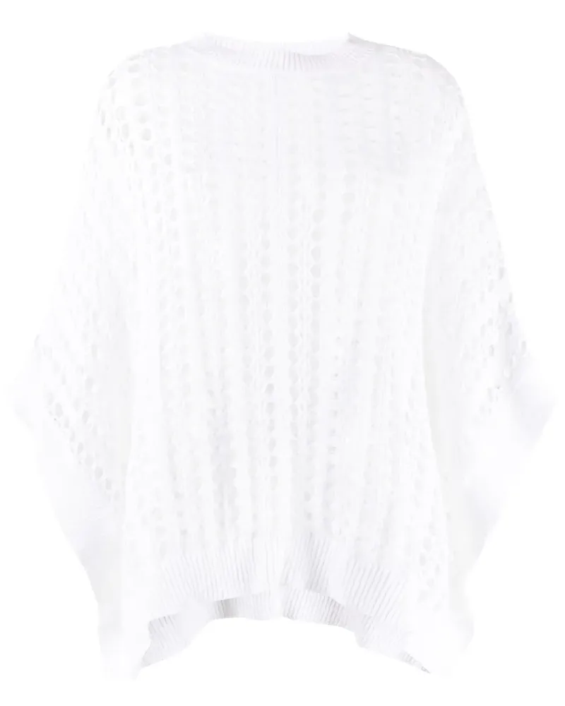 Brunello Cucinelli Gestrickter Poncho - Weiß Weiß