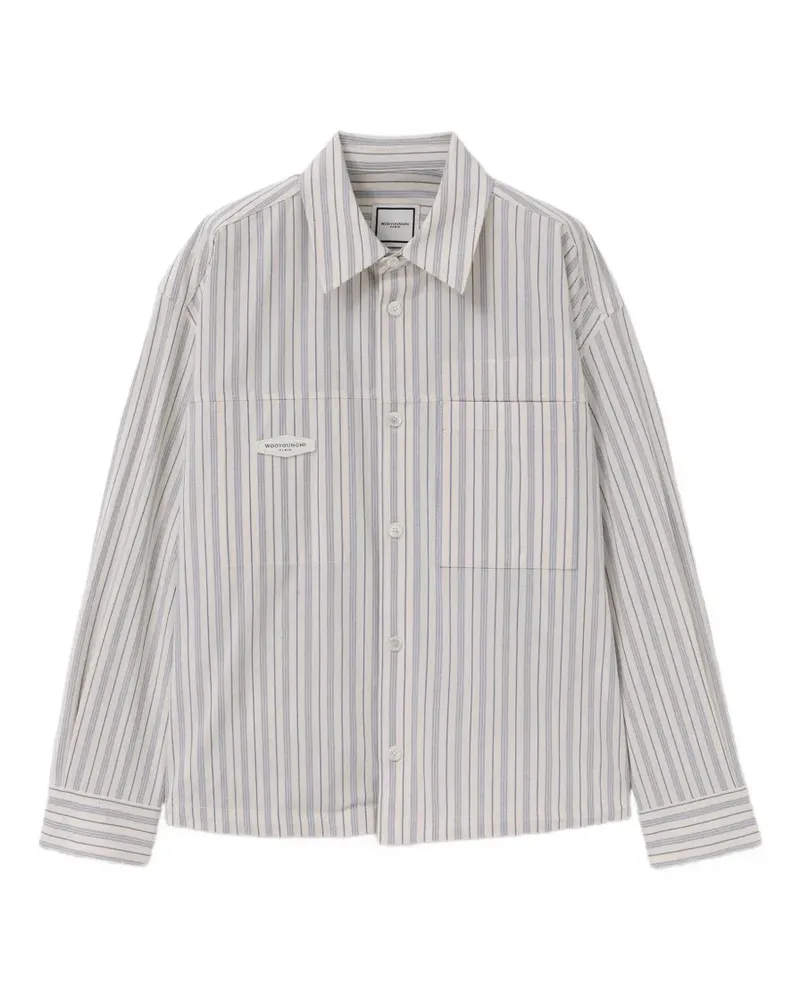 Wooyoungmi striped embroidered shirt - Nude Nude