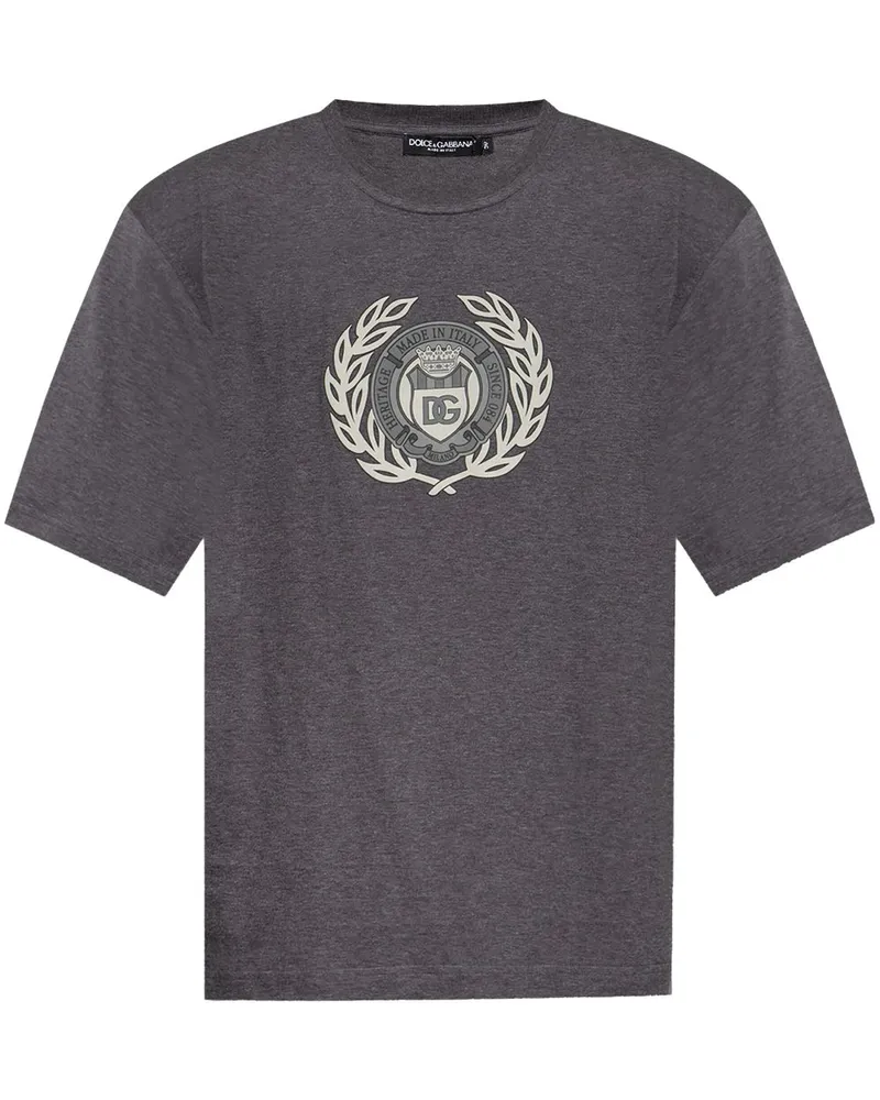 Dolce & Gabbana T-Shirt mit Logo-Print Grau
